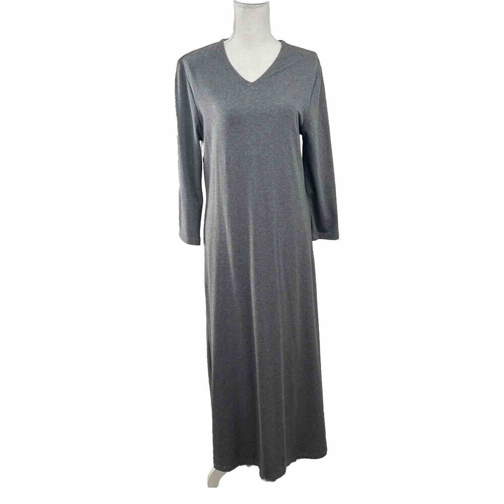 DAKINI Long Sleeve V-Neck Long Made in U.S.A. Dress Lagenlook Size Small